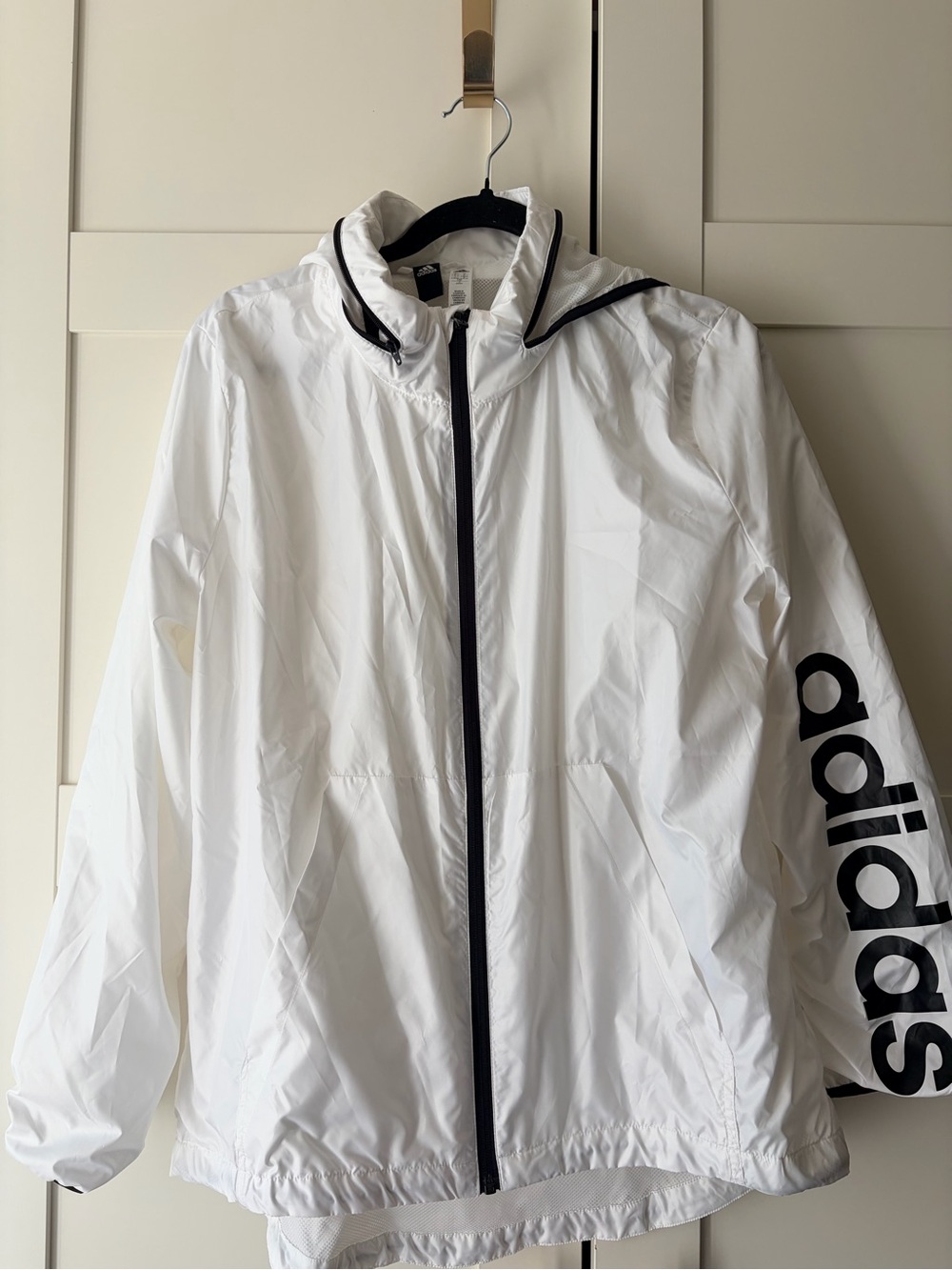 adidas Women’s White Lightweight Windbreaker Jacket